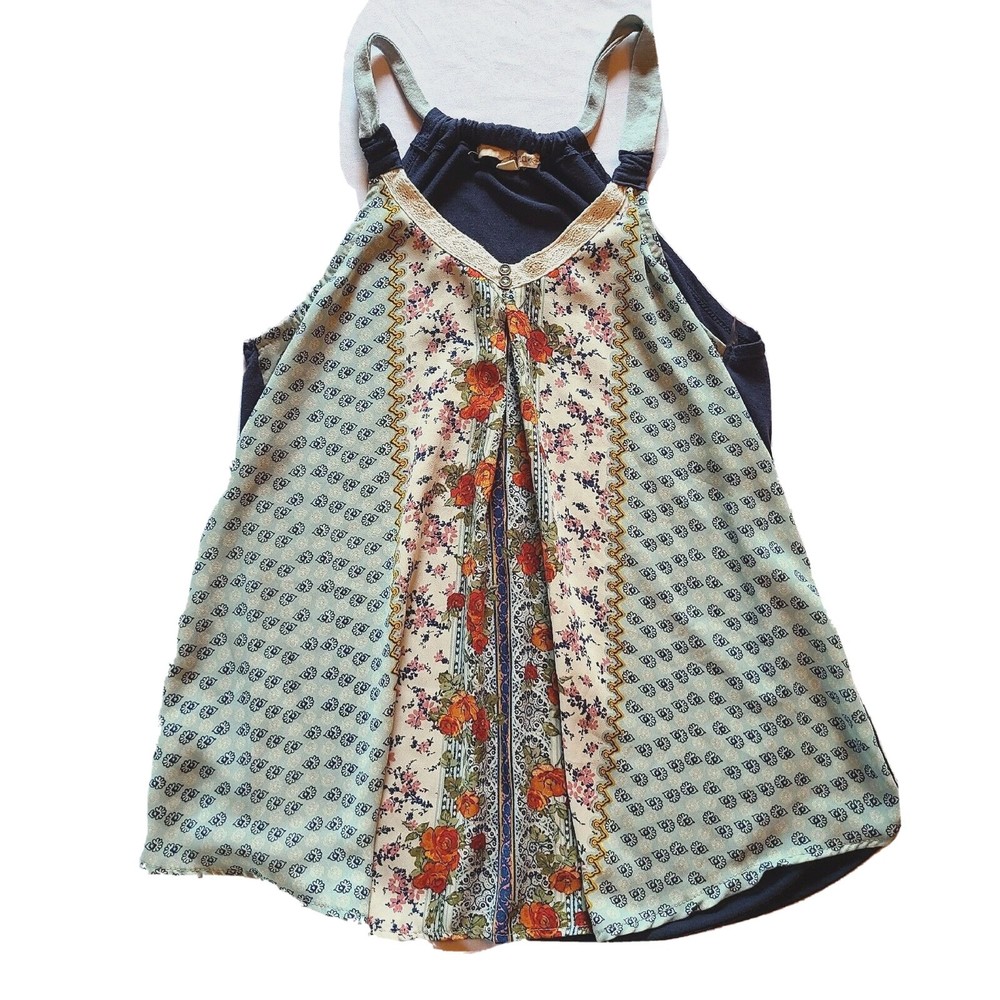 Rewind Cottagecore Tank Top Junior Size S Junior; Floral w/ gathered back strap